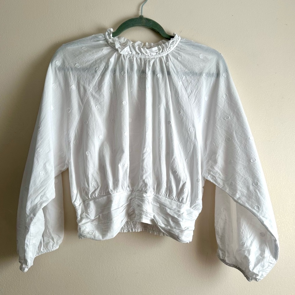 Maeve • Polka Dot Puff-Sleeved‎ Blouse